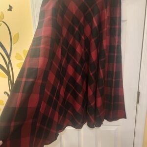Ashley Stewart NWT Plaid Red and Black Women's Skirt